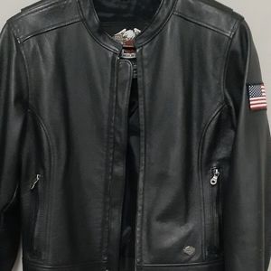 Ladies Harley davidson leather riding jacket